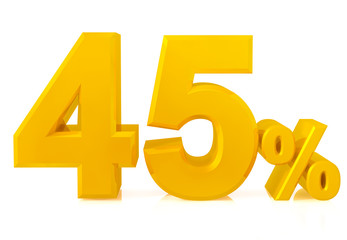 Fourty five percent gold 3d rendering