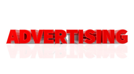 3D ADVERTISING word on white background 3d rendering