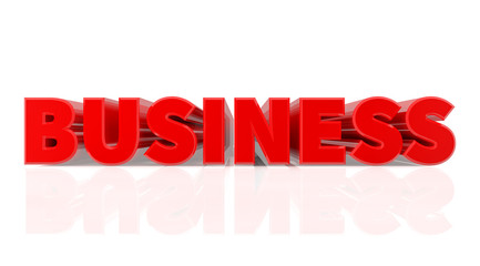 3D BUSINESS word on white background 3d rendering