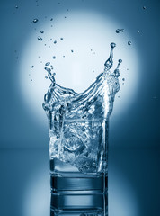 Fototapeta na wymiar water splash in glass