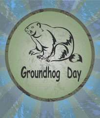 vector illustration marmot icon. Groundhog Day
