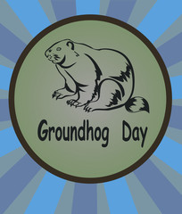 vector illustration marmot icon. Groundhog Day