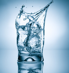 water splash in glass