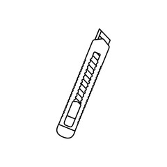 contour line monochrome with cutter vector illustration