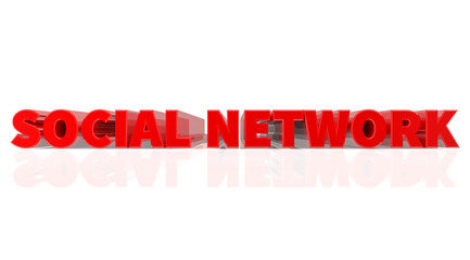 3D SOCIAL NETWORK word on white background 3d rendering