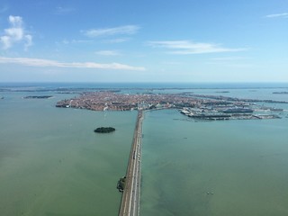 Venice, Italy taken from the cockpit of a Boeing 737