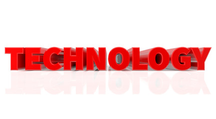 3D TECHNOLOGY word on white background 3d rendering