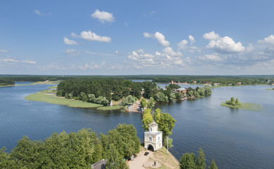 View of the Lake Seliger from the bell tower of the church.