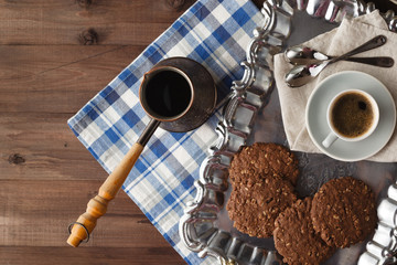 Evening with coffee and oat cookies