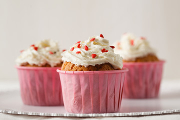 Few cupcake with cream