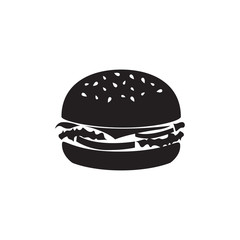 Tasty burger minimalistic vector icon for web design and mobile application user interface - obrazy, fototapety, plakaty
