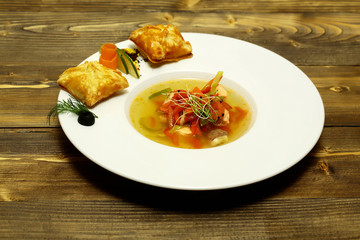 Fish soup with vegetables