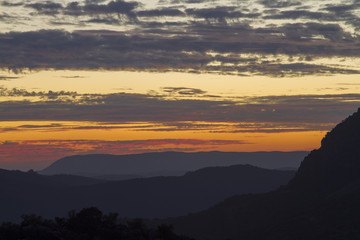 Atardecer en las sierras de Cádiz.