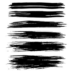 Black ink vector brush strokes background. Vector illustration. Grunge texture.