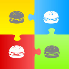 Tasty burger minimalistic vector icon for web design and mobile application user interface
