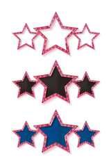 Three gold red stars