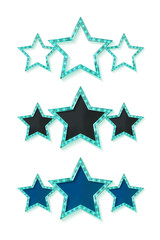 Three gold blue stars