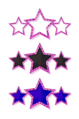 Obraz premium Three gold pink stars