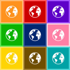 Earth minimalistic vector icon for web design and mobile application user interface