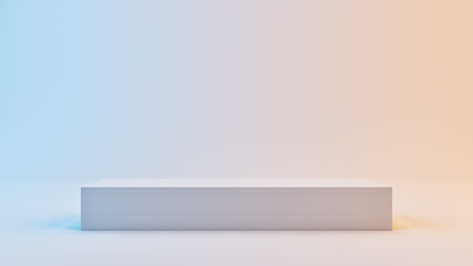 Cube in blue and red photo studio