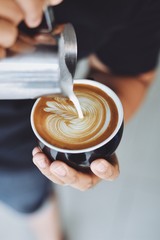 coffee latte art in coffee shop