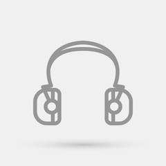 Headphones minimalistic vector icon for web design and mobile application user interface
