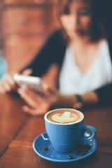 coffee latte art in coffee shop