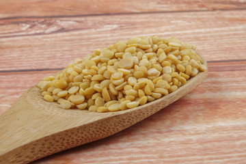 Toor dal, famous Indian legume also called yellow Pigeon peas