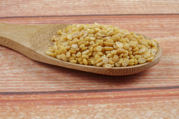 Toor dal, famous Indian legume also called yellow Pigeon peas