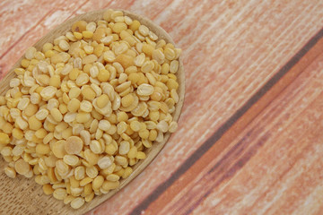 Toor dal, famous Indian legume also called yellow Pigeon peas
