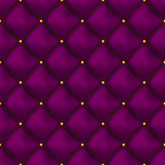 Vector seamless pink buttoned leather pattern vector. Upholstery or walls.