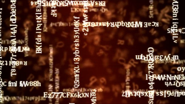 Random Moving Letters and Strings Animation - Loop Red