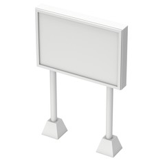 Billboard blank for outdoor advertising poster. Trade show booth. 3d render isolated on white background