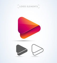 Vector abstract play button logo design collection.