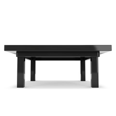 Black Table. 3D render isolated on white. Platform or Stand Illustration. Template for Object Presentation.
