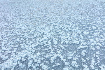 Surface of the frozen lake.