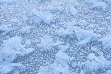 Surface of the frozen lake.
