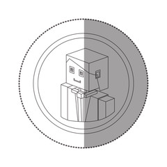 Fototapeta na wymiar silhouette sticker blocks with portrait man with formal suit vector illustration