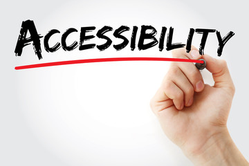 Fototapeta premium Hand writing Accessibility with marker, concept background