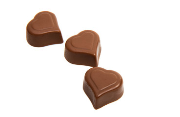 chocolate candy hearts isolated