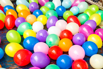 Fototapeta na wymiar Colorful balloons on the floor.