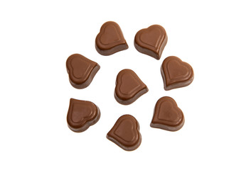 chocolate candy hearts isolated