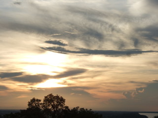 アンコールワットの夜明け　朝焼け