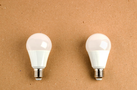 several LED energy saving light bulbs use of economical and environmentally friendly light bulb concept