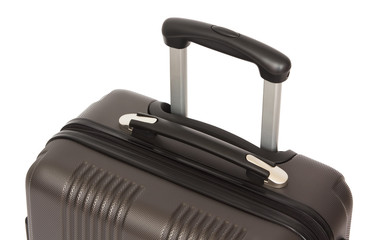Grey suitcase isolated on white background