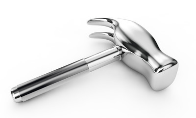 Hammer 3d illustration. Build concept. Isolated on white