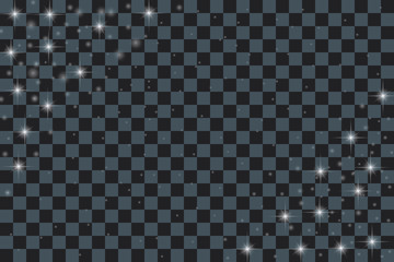 A bright comet with large dust. Falling Star. Glow light effect. Vector illustration.