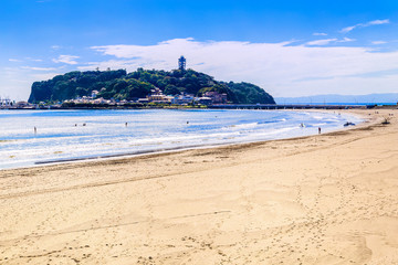 Fototapeta na wymiar The Enoshima and Koshigoe coast. Located in Kamakura, Kanagawa Prefecture Japan.