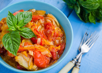 Italian peperonata: roasted bell pepper