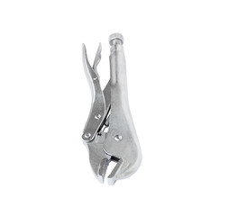 Locking pliers on white background